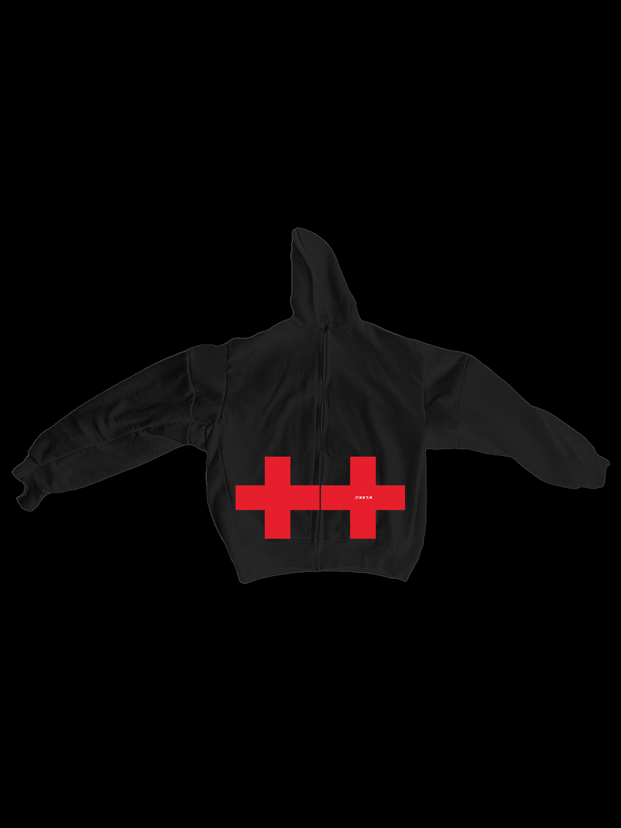 DOUBLE CROSS BLACK HOODIE – SWEET TALK