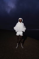 WHITE PACKABLE WINDBREAKER