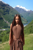 LONG BROWN SPARTA DRESS