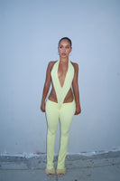 PALE YELLOW V JUMPSUIT