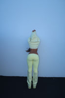 CROPPED YELLOW DOUBLE BLANK HOODIE