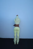 CROPPED YELLOW DOUBLE BLANK HOODIE