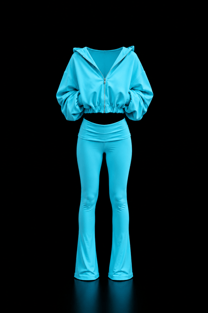 AQUAMARINE DOUBLE BLANK HOODIE - SWEET TALK