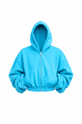 AQUAMARINE DOUBLE BLANK HOODIE