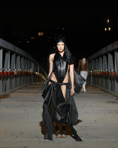 BLACK LEATHER SPARTA DRESS - SWEET TALK