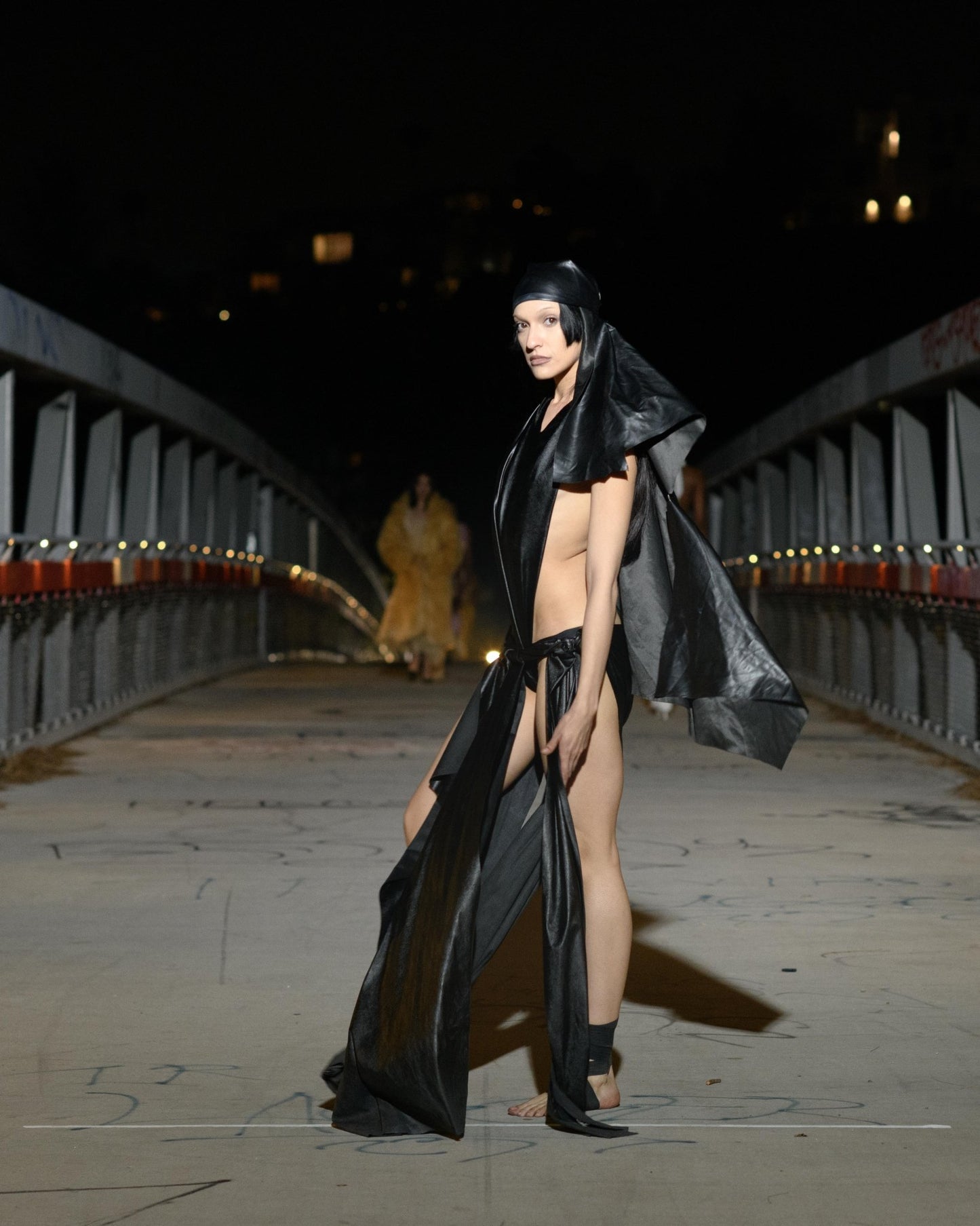 BLACK LEATHER SPARTA DRESS - SWEET TALK