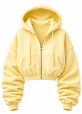 CROPPED LEMON YELLOW HOODIE