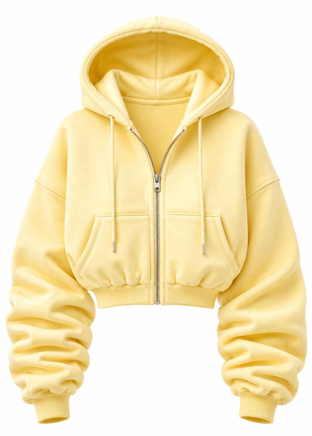 CROPPED LEMON YELLOW HOODIE - SWEET TALK