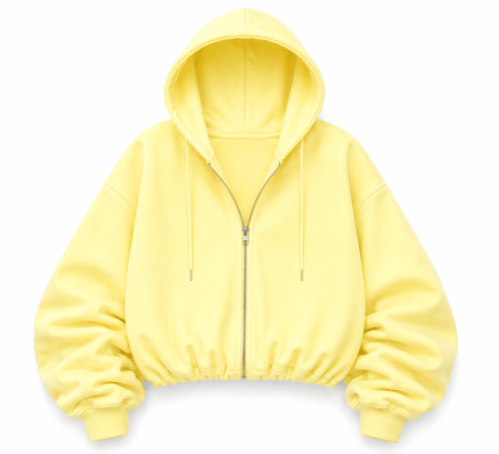LEMON YELLOW DOUBLE BLANK HOODIE