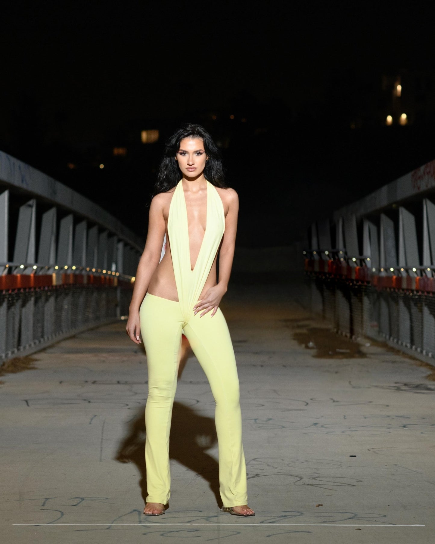 PALE YELLOW V JUMPSUIT - SWEET TALK
